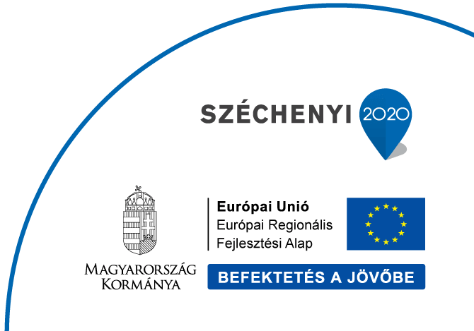 Az eredeti Széchenyi 2020 támogatási logó alsó változata, Európai Unió és Magyarország Kormánya jelzésekkel.